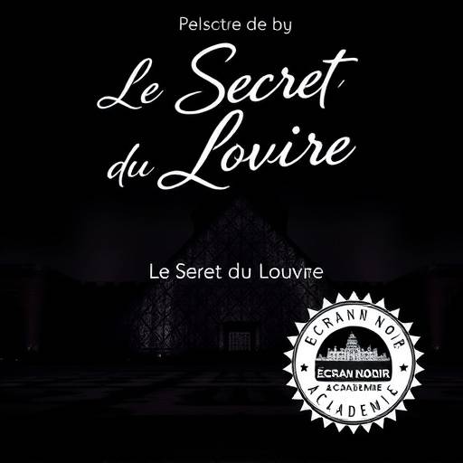 Page de garde du scénario 'Le Secret du Louvre' avec le logo de L'Écran Noir Académie